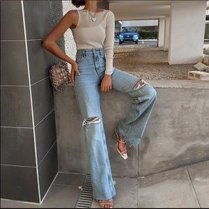 NWT Zara Hi-Rise Wide Leg Jeans